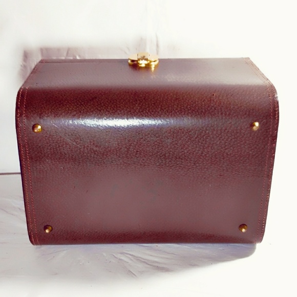 True Vintage 1950s Box Leather Travel Train Case - Picture 3 of 5